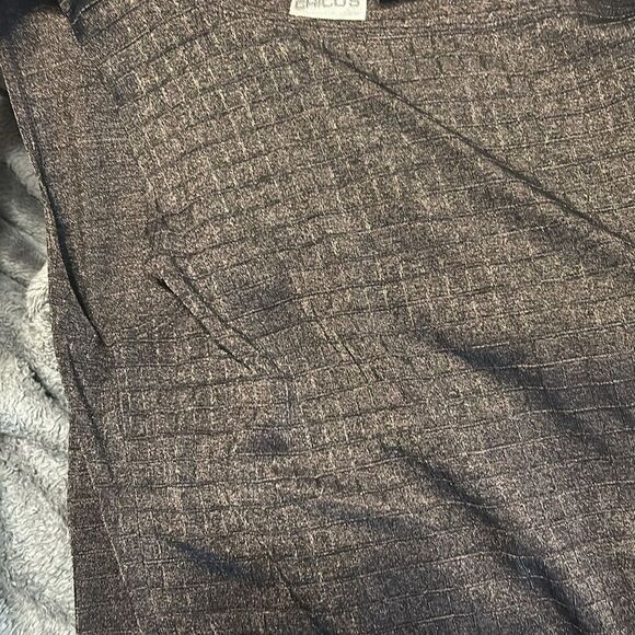 Chicos brown square patterned sleeves top size 2 - Picture 5 of 6